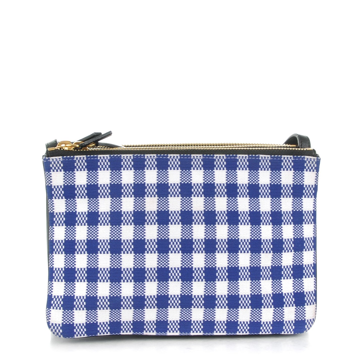 Gingham Lambskin Small Trio Crossbody Bag Cobalt