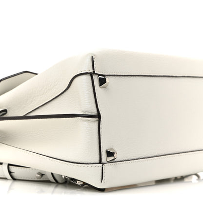 MCM Grained Calfskin Medium Milla Convertible Backpack White Flake 9 of 13