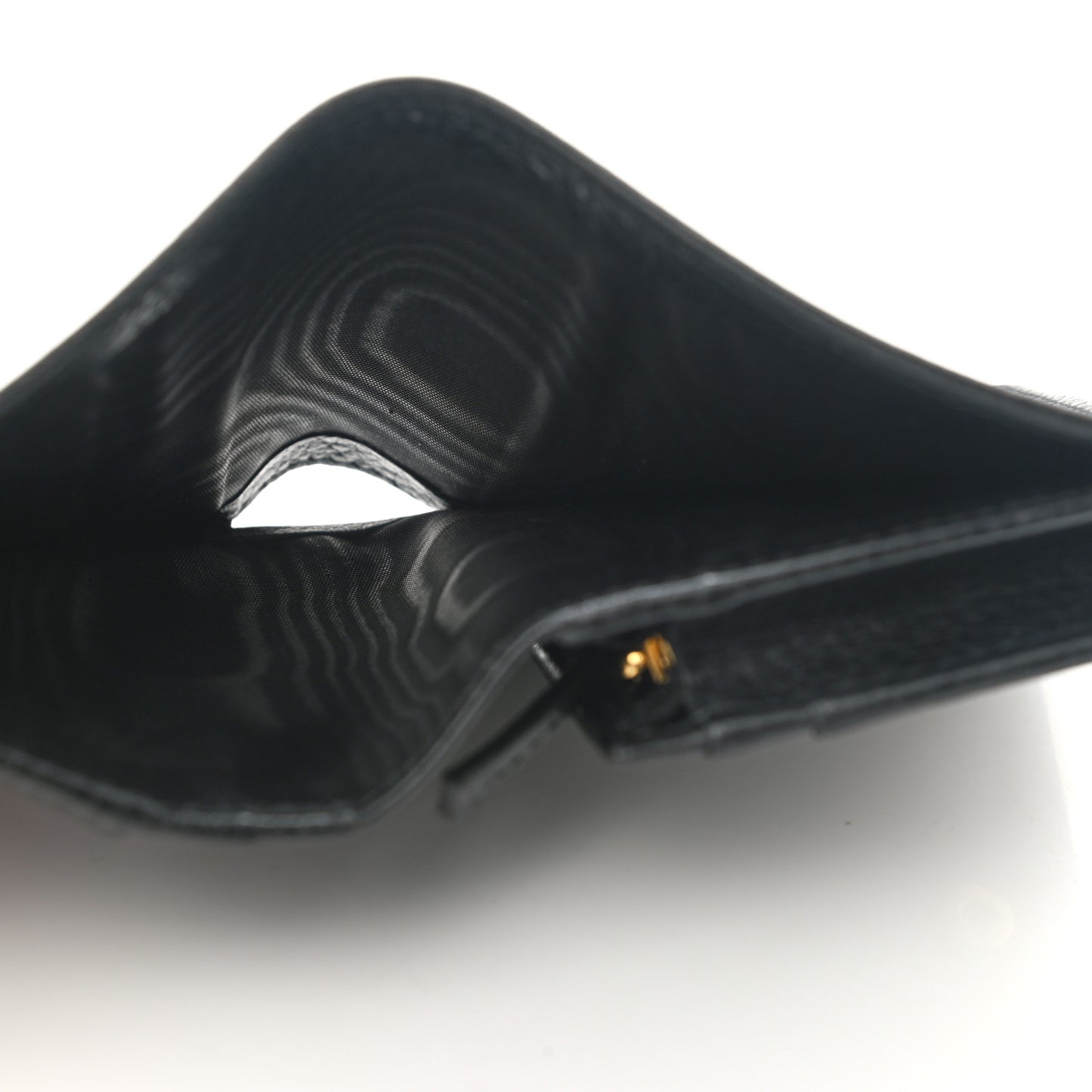 Pebbled Calfskin GG Marmont Card Case Black