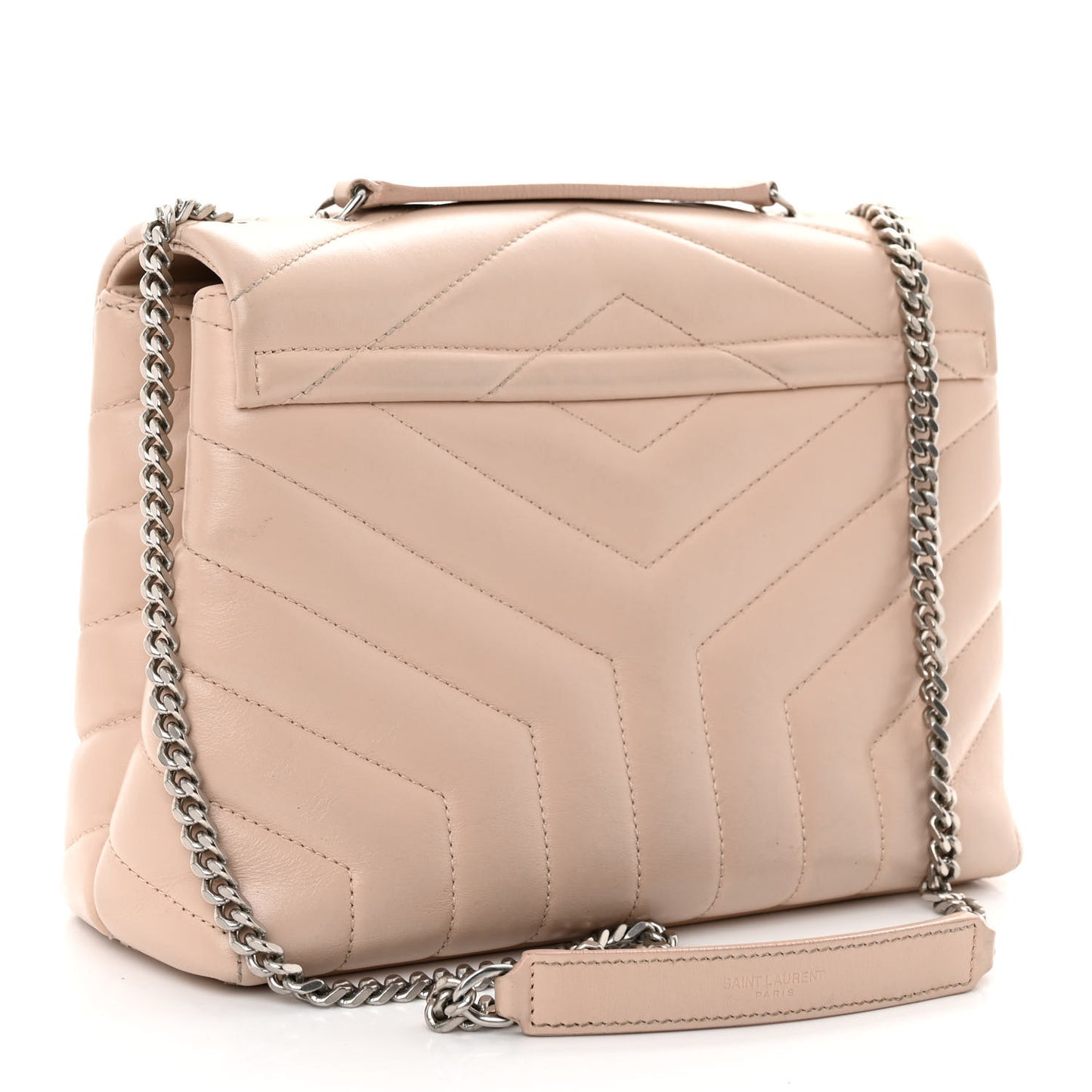 Calfskin Y Quilted Monogram Small Loulou Chain Satchel Marble Pink