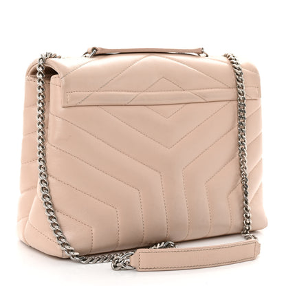 Saint Laurent Calfskin Y Quilted Monogram Small Loulou Chain Satchel Marble Pink 3 of 10