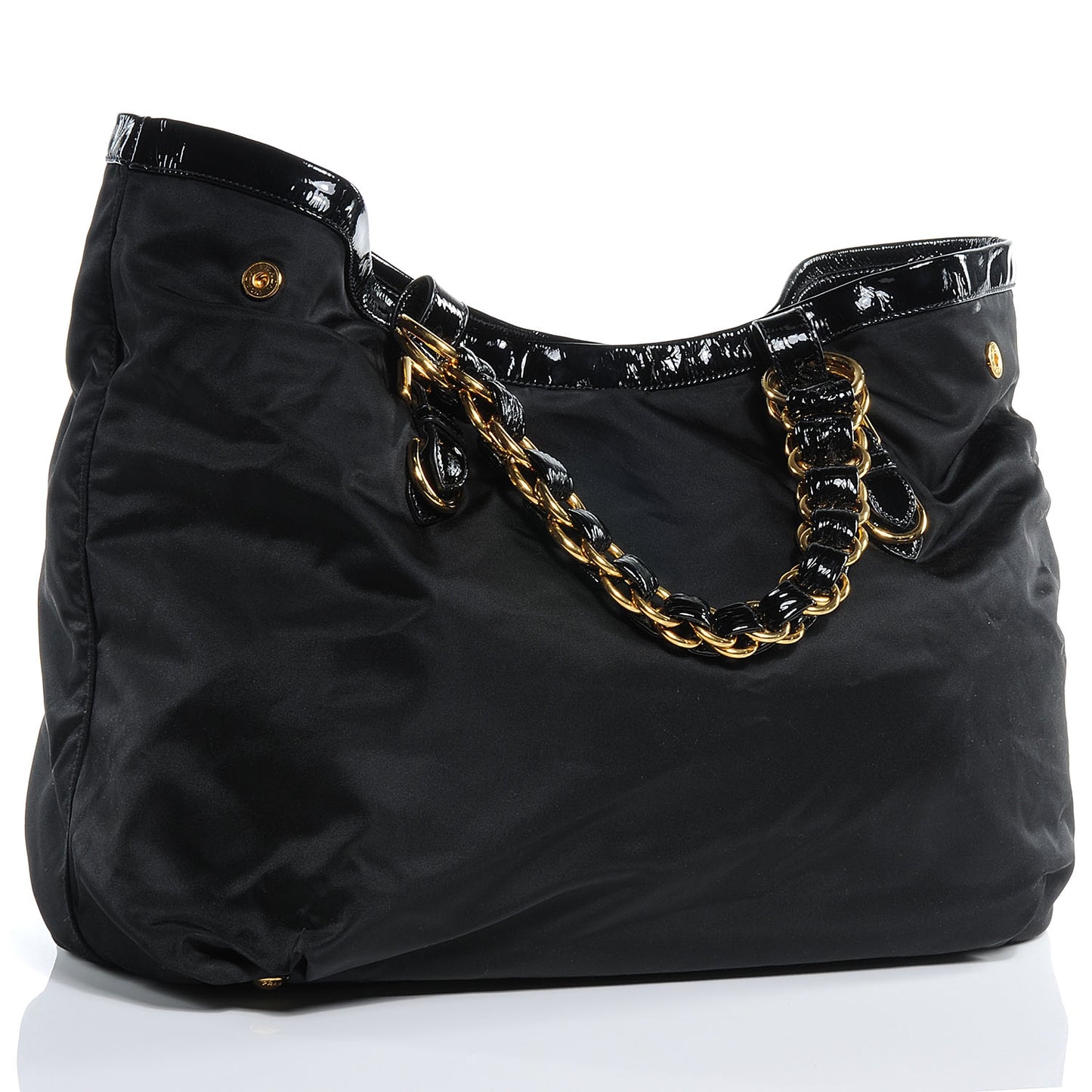 Tessuto Chain Shoulder Bag Black
