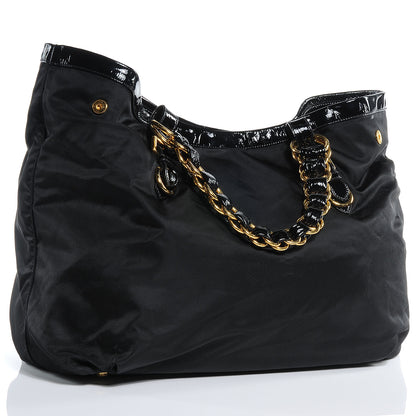 Prada Tessuto Chain Shoulder Bag Black 5 of 9
