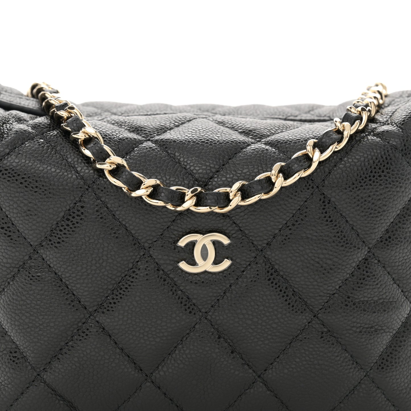 Caviar Quilted Hobo Black