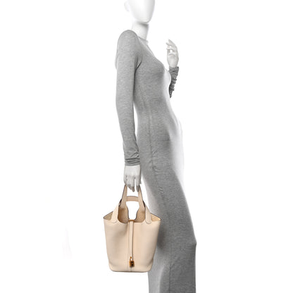 Hermes Taurillon Clemence Picotin Lock 22 MM Nata 2 of 12