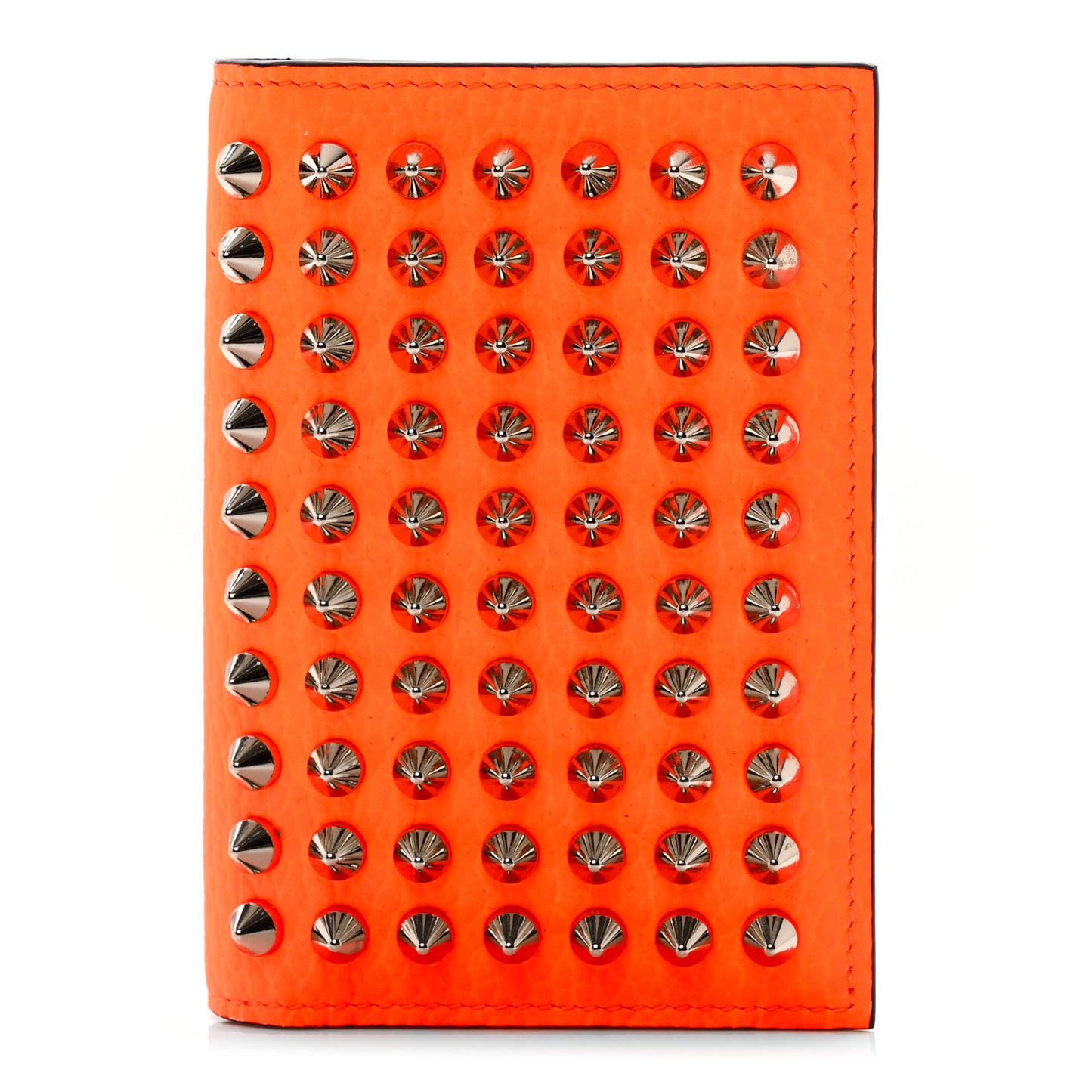 Calfskin Spiked Sifnos Bi-Fold Wallet Orange
