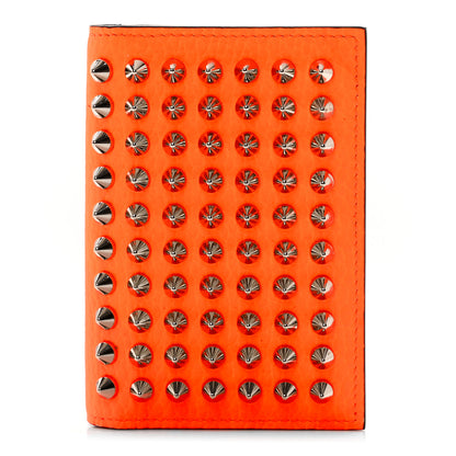Christian Louboutin Calfskin Spiked Sifnos Bi-Fold Wallet Orange 1 of 7