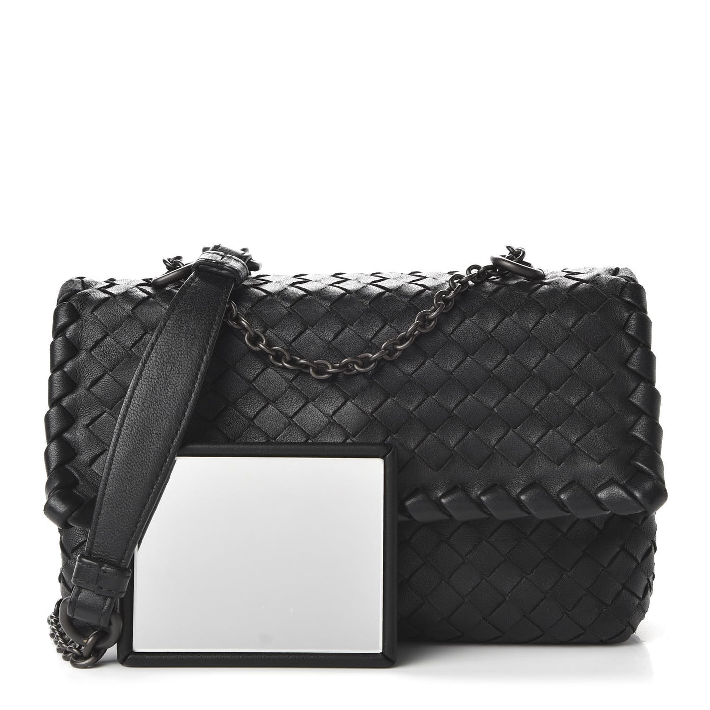 Nappa Intrecciato Baby Olimpia Shoulder Bag Black