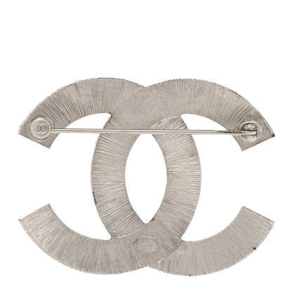 Chanel Baguette Crystal CC Brooch Silver 3 of 5