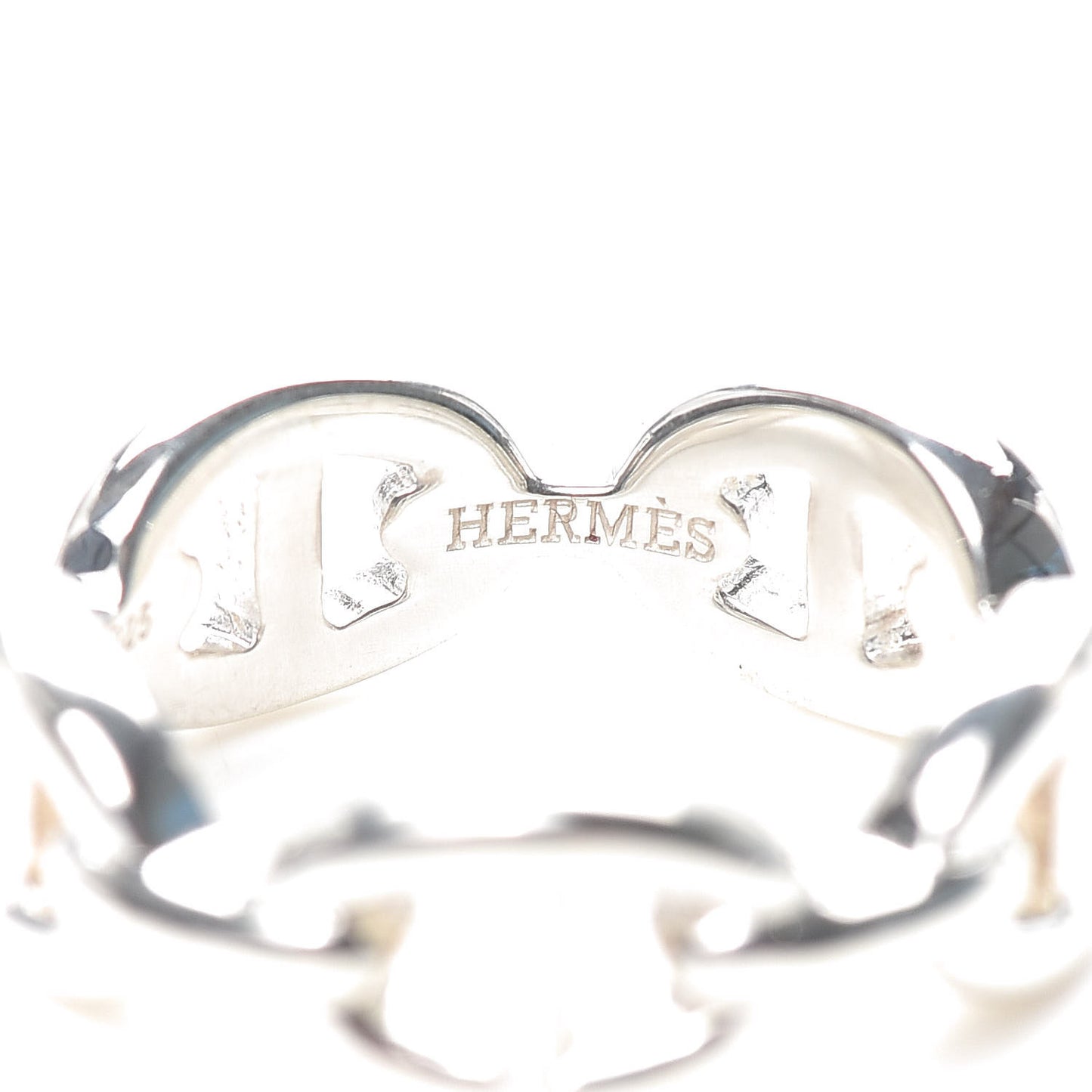 Sterling Silver PM Chaine d'Ancre Enchainee Band Ring 54 6.75