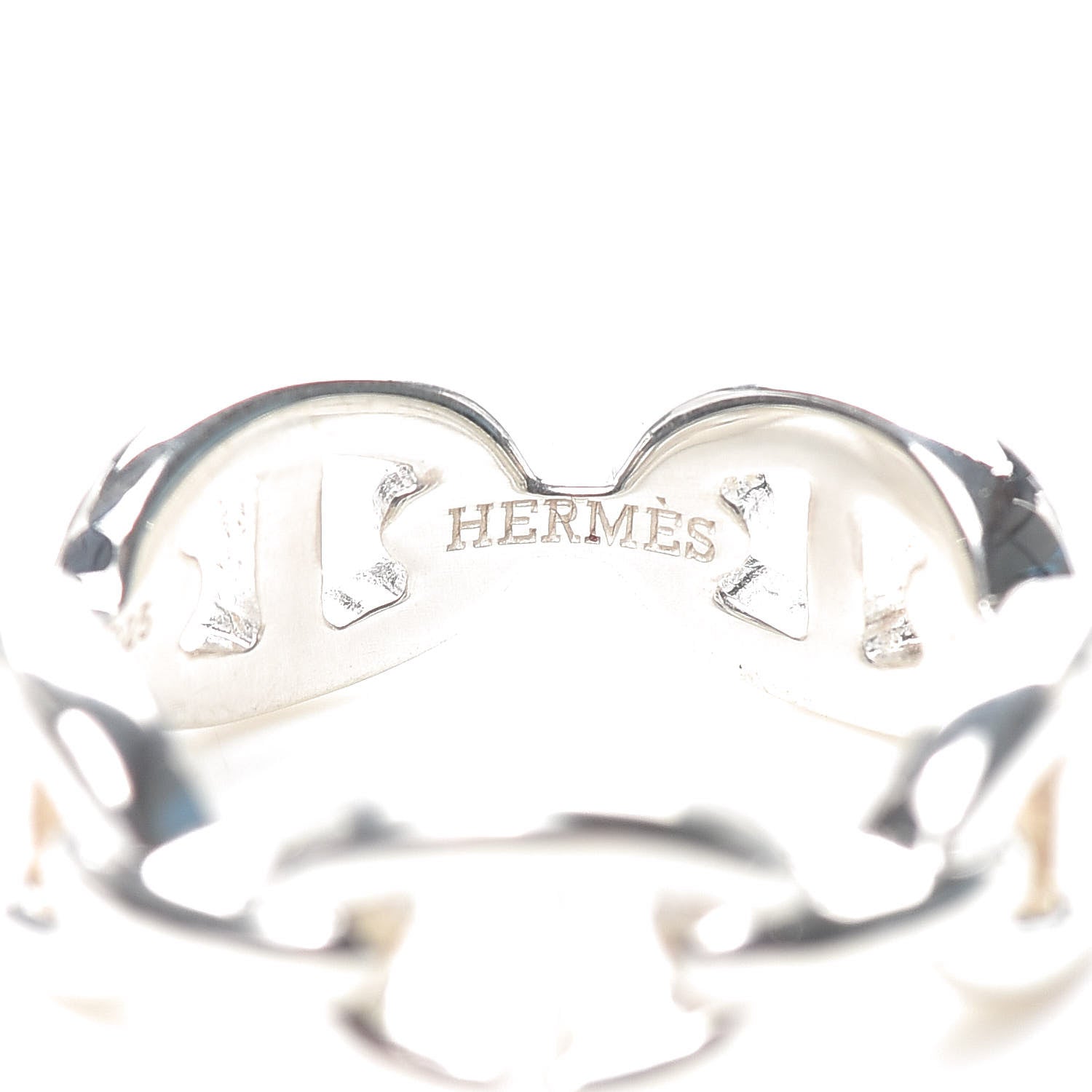 Hermes Sterling Silver PM Chaine d'Ancre Enchainee Band Ring 54 6.75 4 of 7