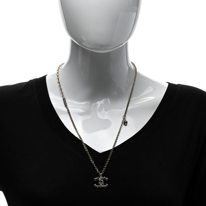 Chanel Ruthenium Pearl CC Pendant Necklace Grey 2 of 4