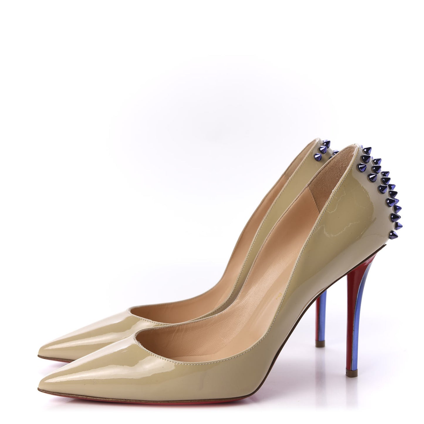 Patent Studded Zappa 100 Pumps 41 Beige