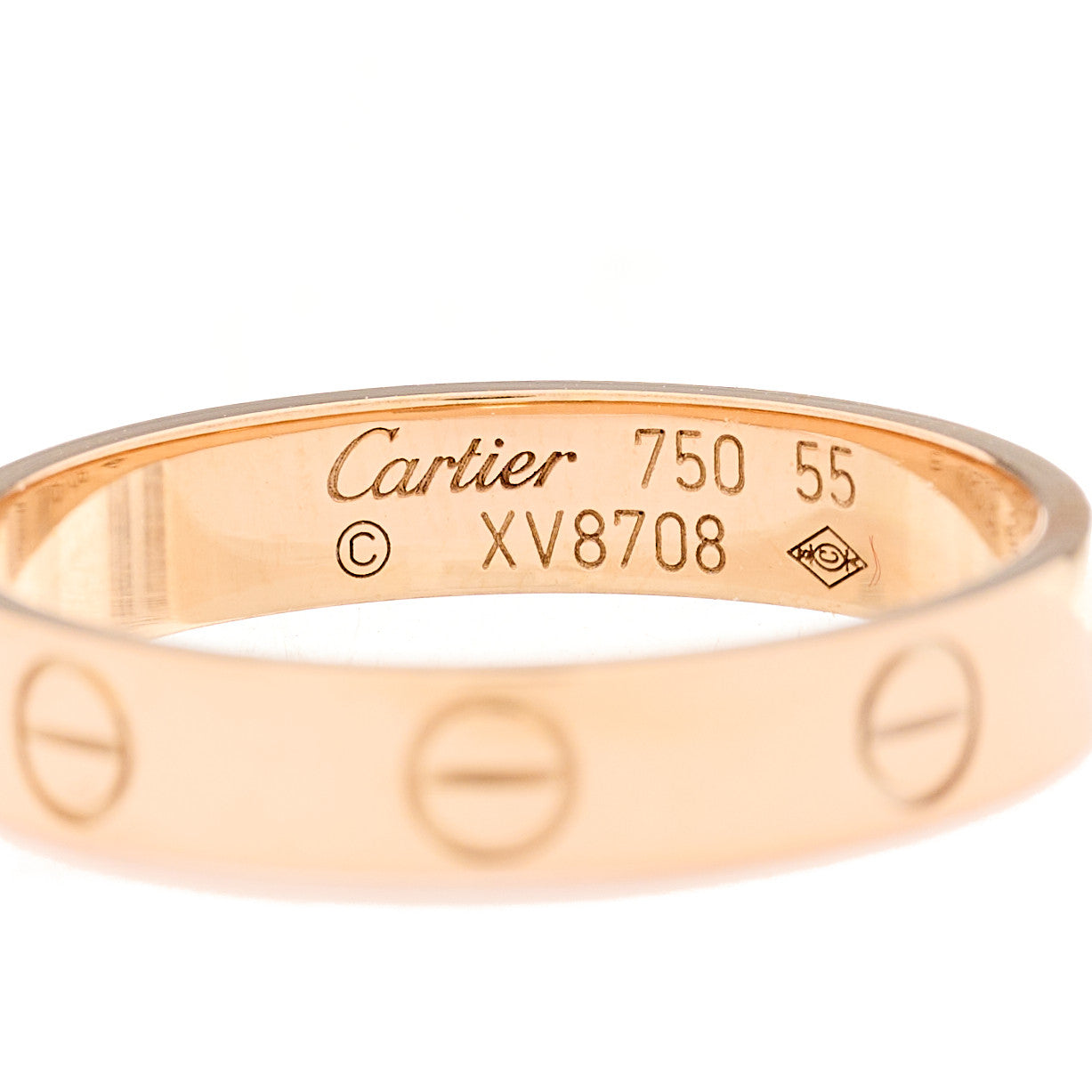 Cartier 18K Pink Gold 3.5mm LOVE Wedding Band Ring 55 7.25 4 of 4