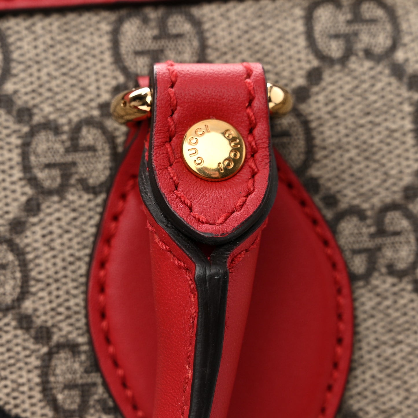 GG Supreme Monogram Kingsnake Heart Embroidered Small Boston Red