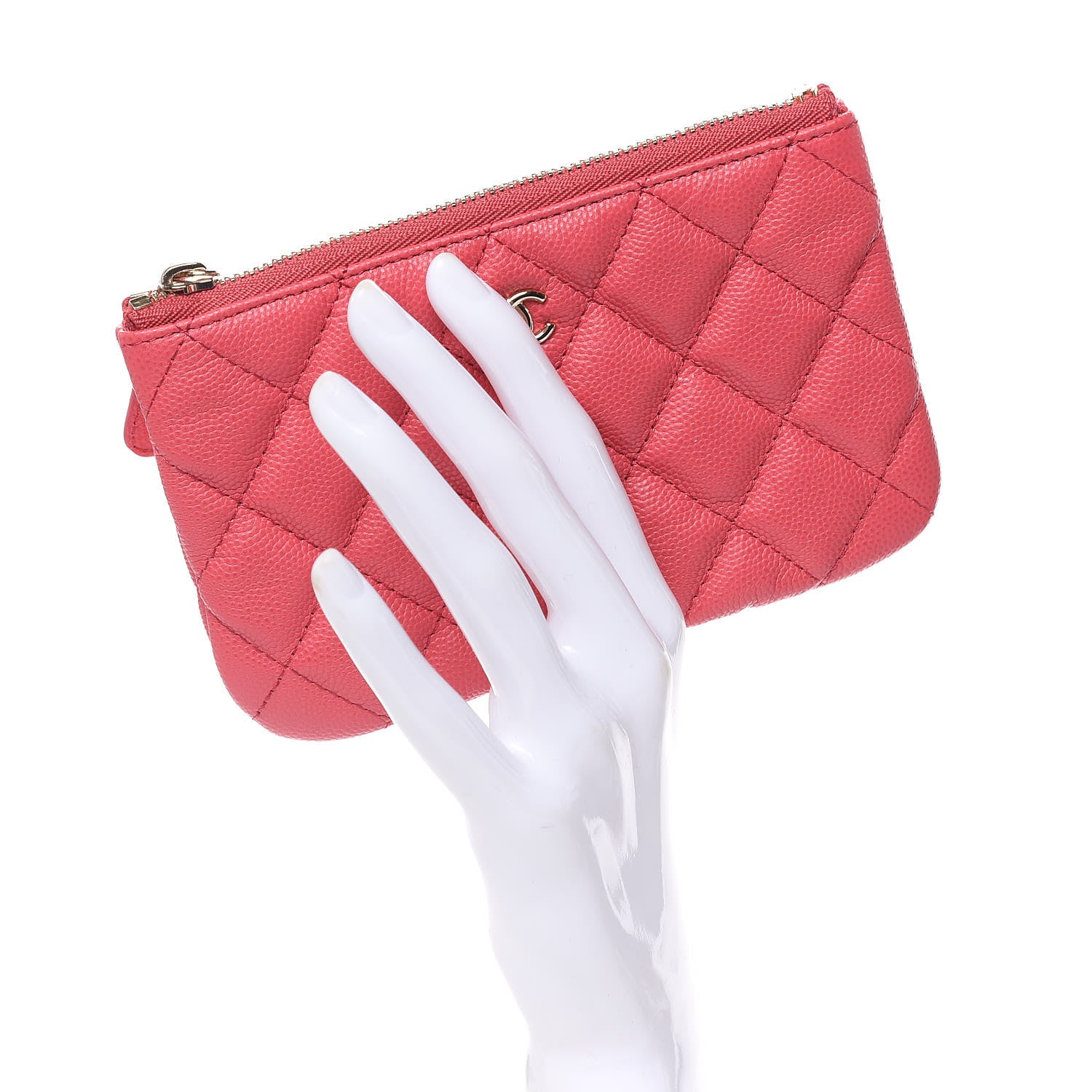 Chanel Caviar Quilted Small Cosmetic Case Pink 2 of 7