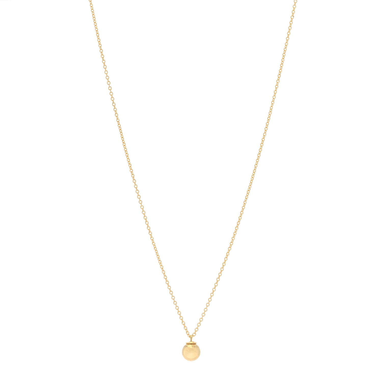 Tiffany 18K Yellow Gold 8mm HardWear Ball Pendant Necklace 1 of 6