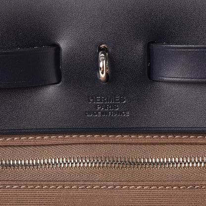 Hermes Vache Hunter Toile Herbag Zip 31 PM Etoupe Bleu Saphir 8 of 10