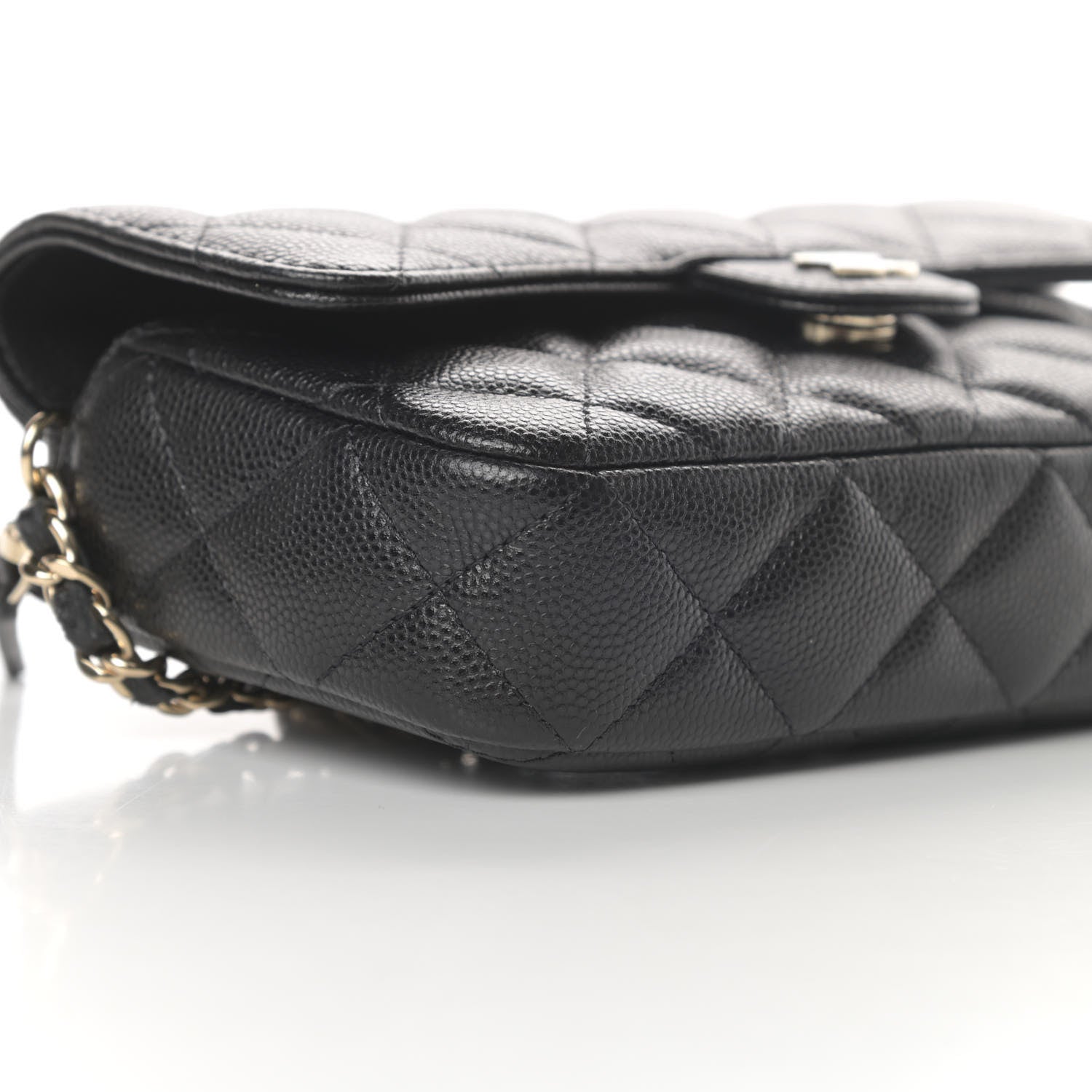 Chanel Caviar Quilted Flap Phone Holder With Chain Black 11 of 13
