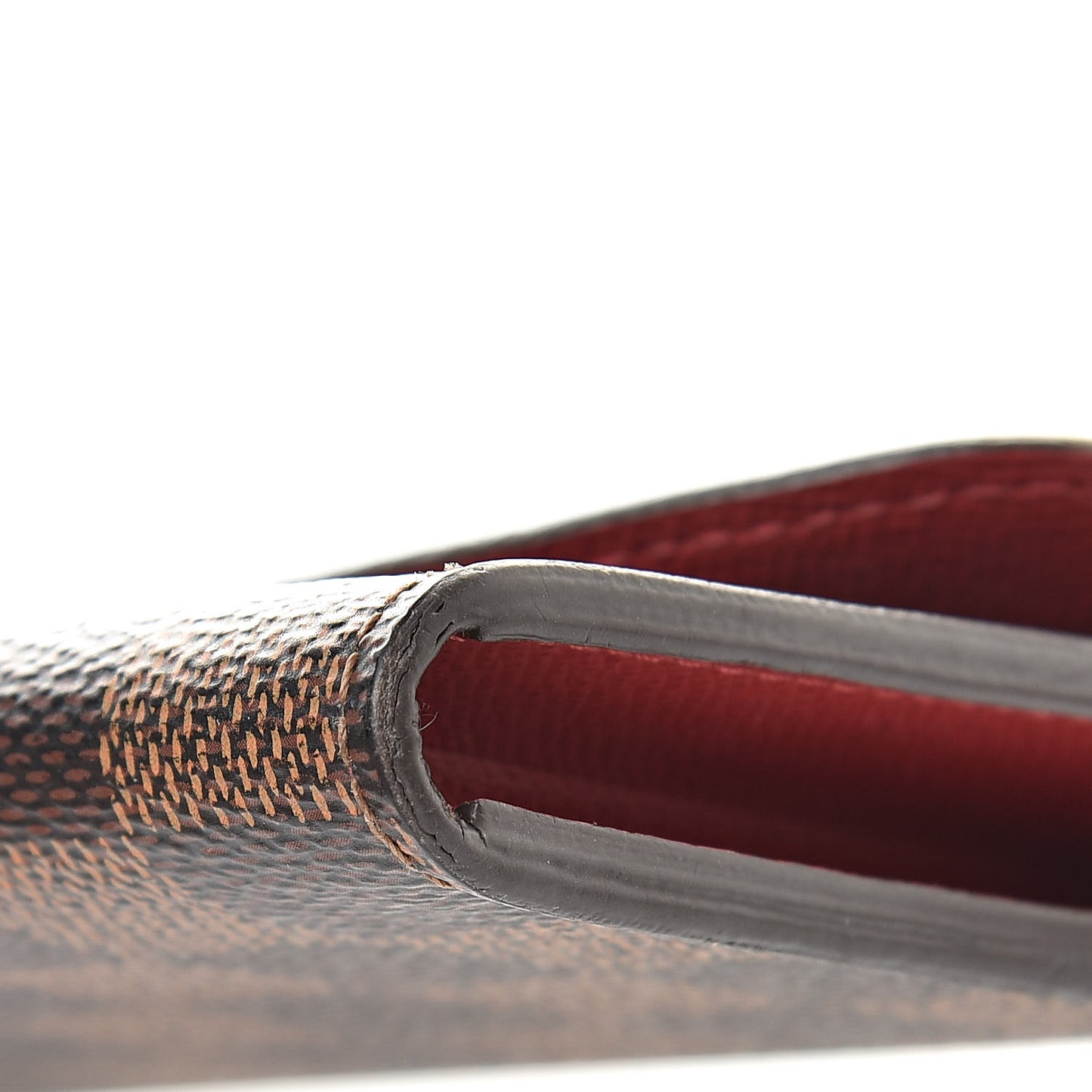 Damier Ebene Emilie Wallet Red