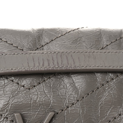 Saint Laurent Crinkled Calfskin Matelasse Monogram Medium Niki Chain Satchel Fog 11 of 12