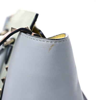 Valentino Garavani Vitello Watercolor Rockstud Double Handle Tote Rose Green Yellow Sky 21 of 21