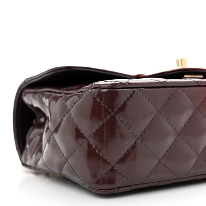 Chanel Shaded Patent Calfskin Quilted Mini Rectangular Flap Red Yellow Dark Purple 9 of 11