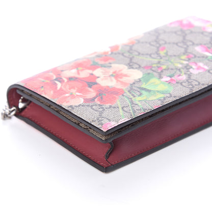 Gucci GG Supreme Monogram Blooms Chain Wallet Beige Multicolor Dry Rose 6 of 7