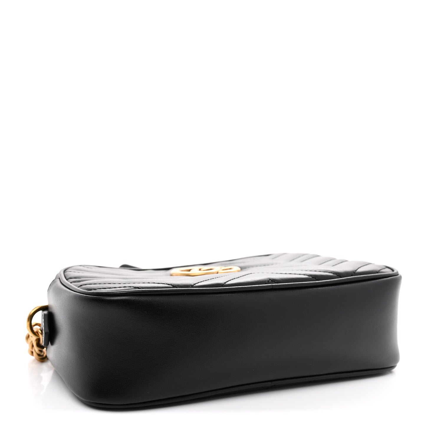 Calfskin Matelasse Small GG Marmont Chain Shoulder Bag Black