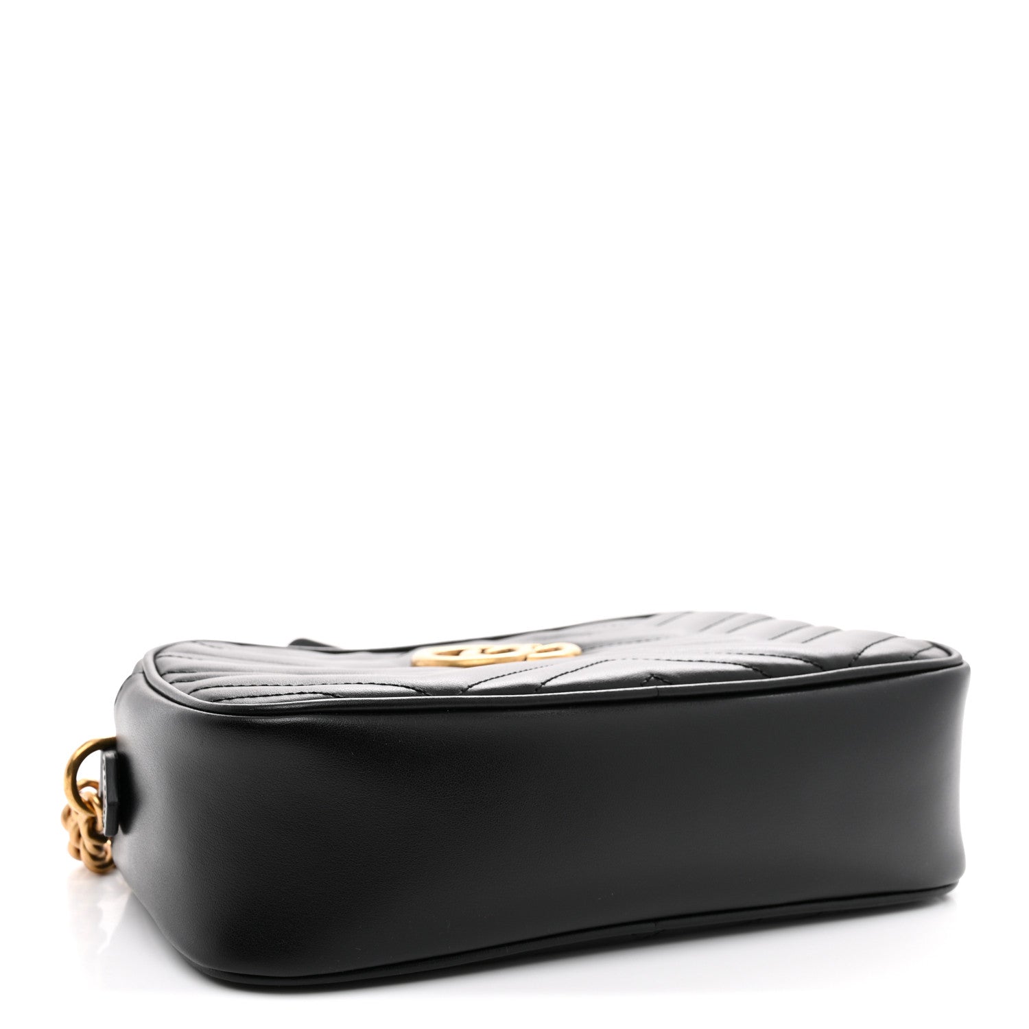 Gucci Calfskin Matelasse Small GG Marmont Chain Shoulder Bag Black 4 of 11