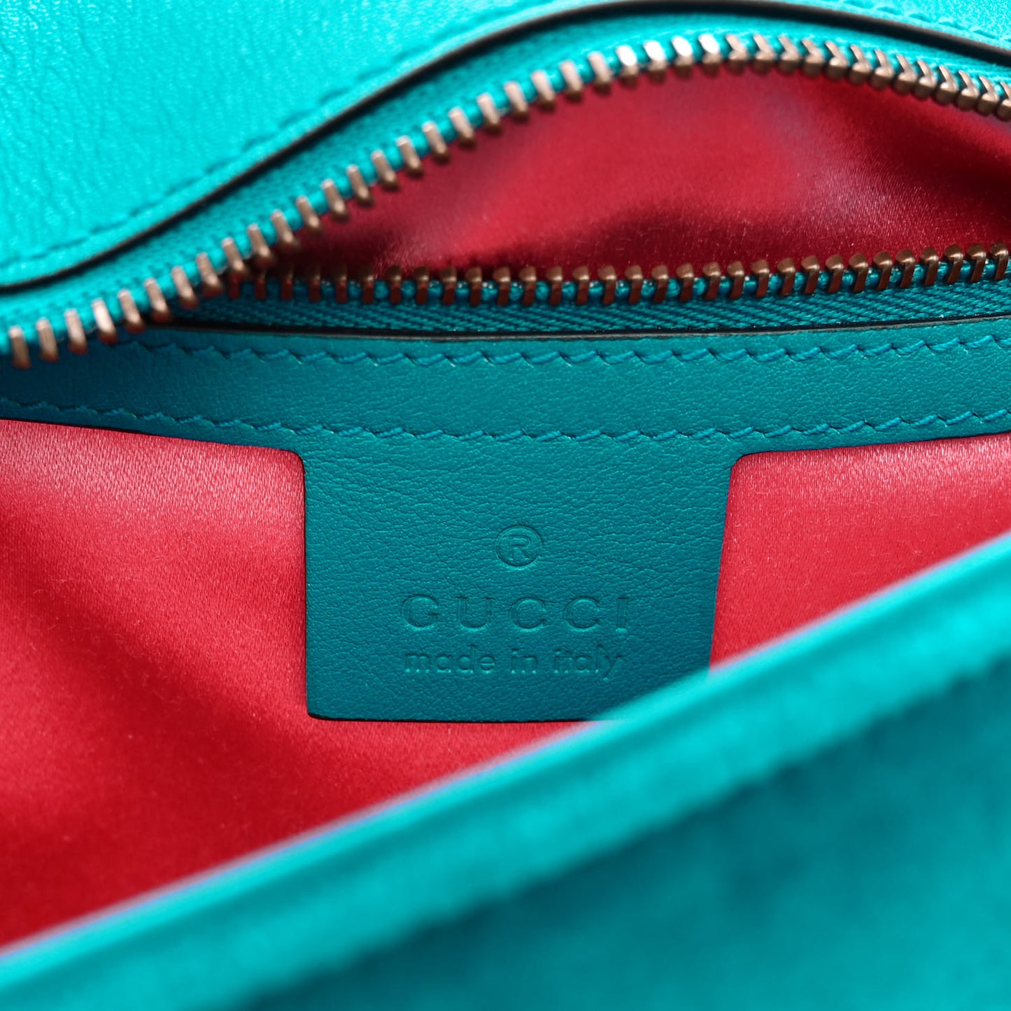 Velvet Matelasse Small GG Marmont Shoulder Bag Pavone Cyan