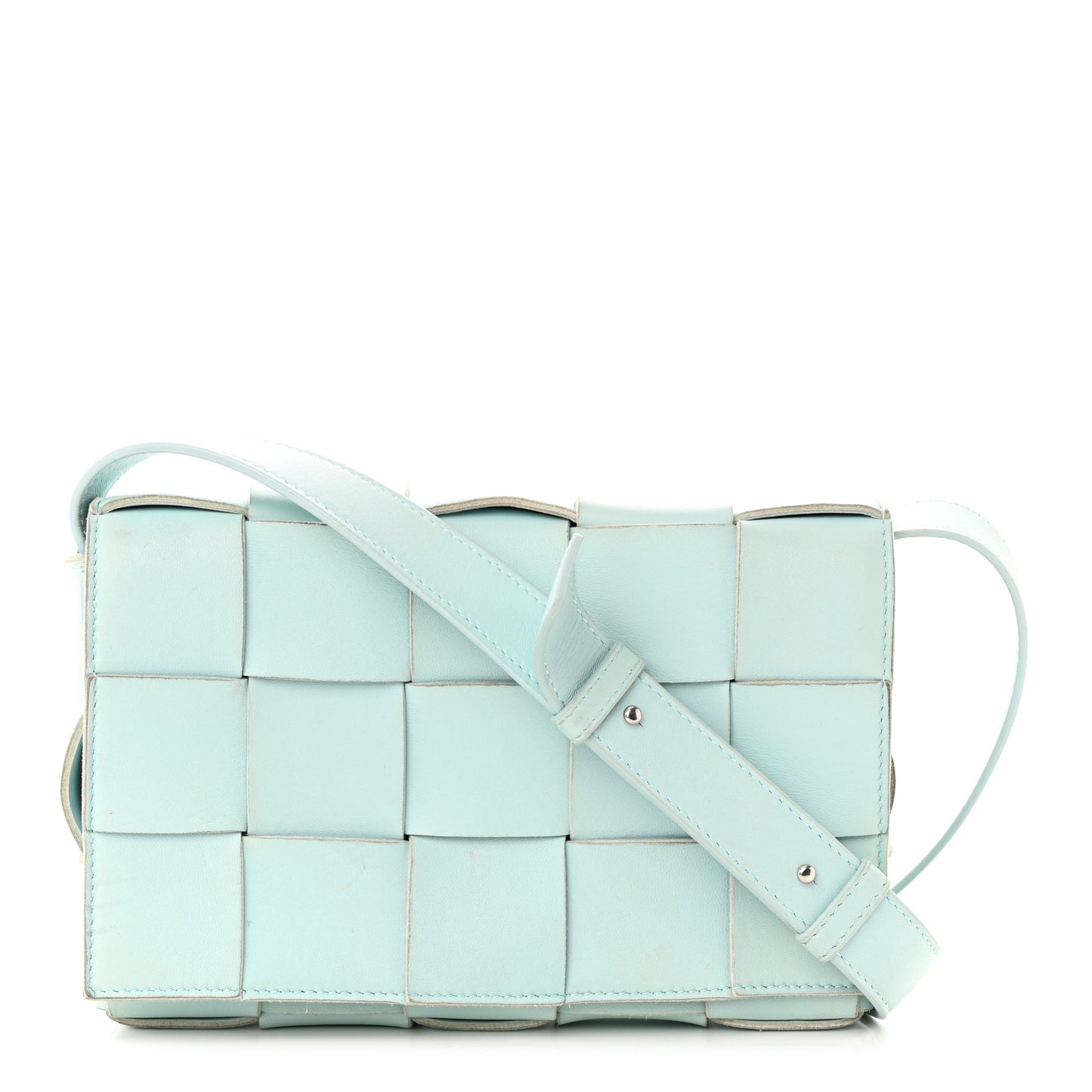 Nappa Maxi Intreccio Cassette Bag Teal Washed