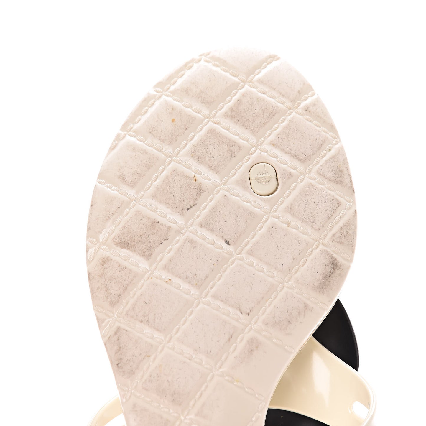 Jelly Camellia Thong Sandals 39 Ivory Black