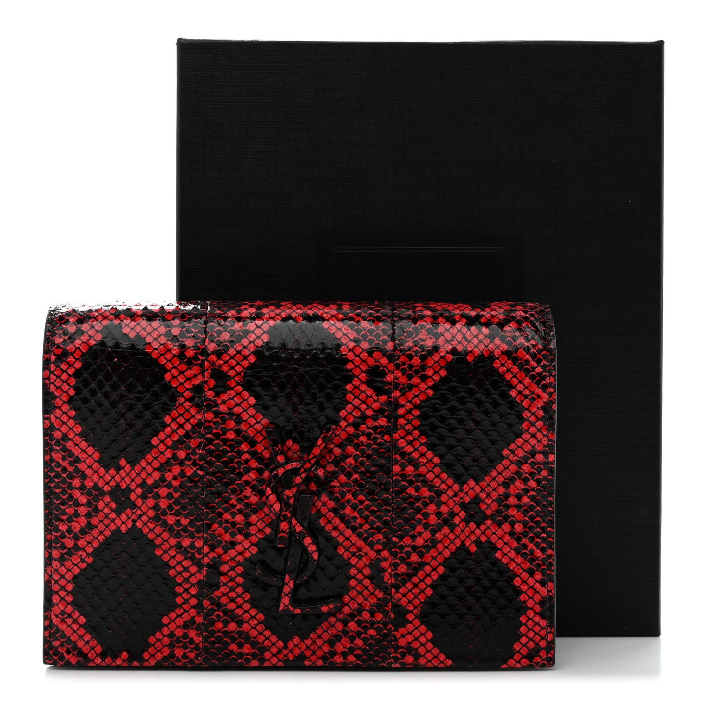 Ayers Monogram Toy Kate Strap Wallet Black Red