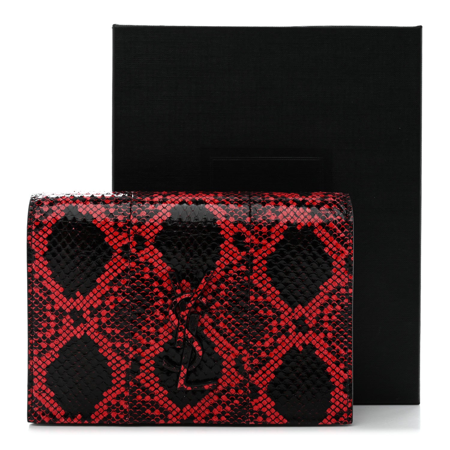 Saint Laurent Ayers Monogram Toy Kate Strap Wallet Black Red 8 of 8