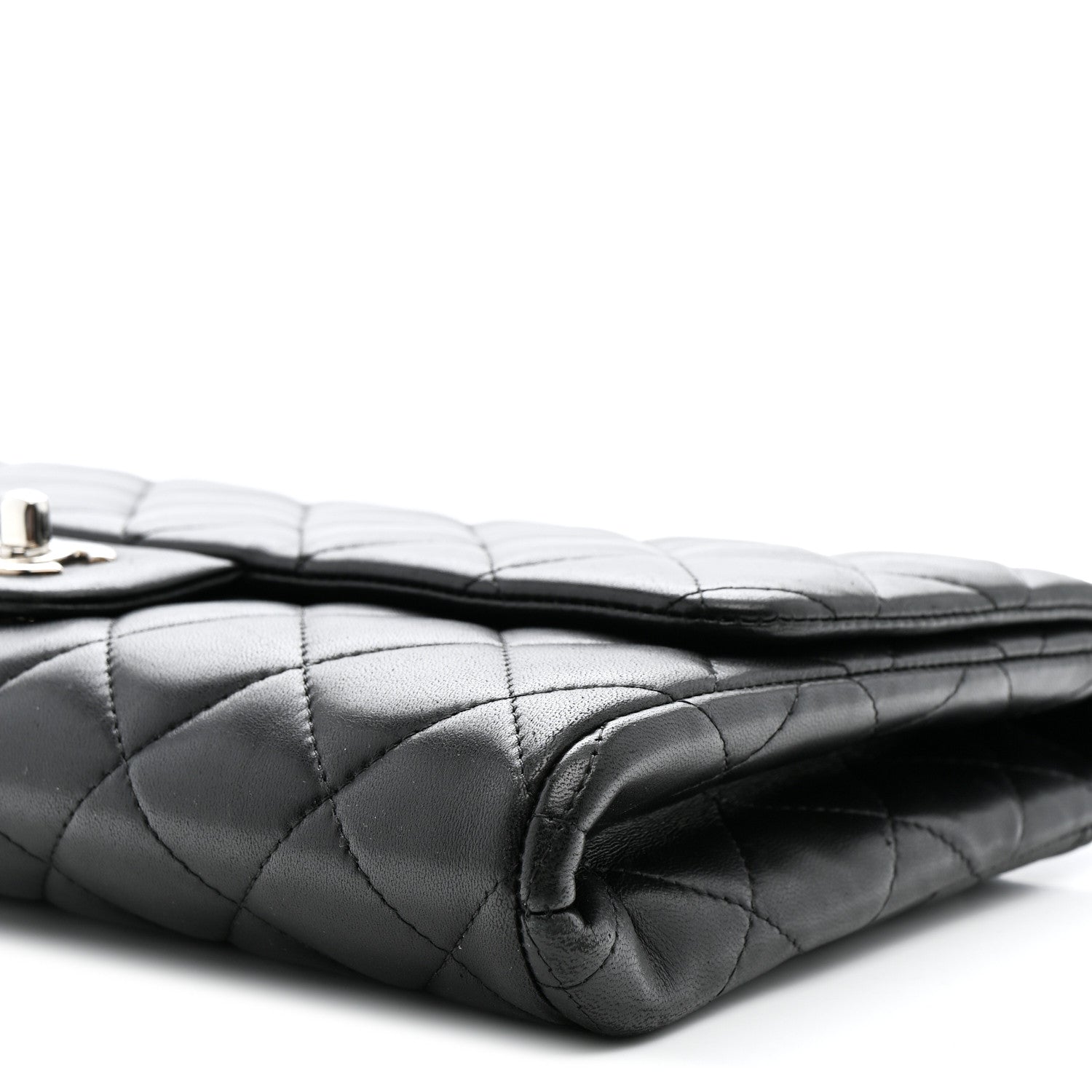 Chanel Lambskin Quilted Clutch With Chain Flap Black 10 of 14