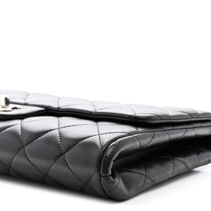 Chanel Lambskin Quilted Clutch With Chain Flap Black 10 of 14