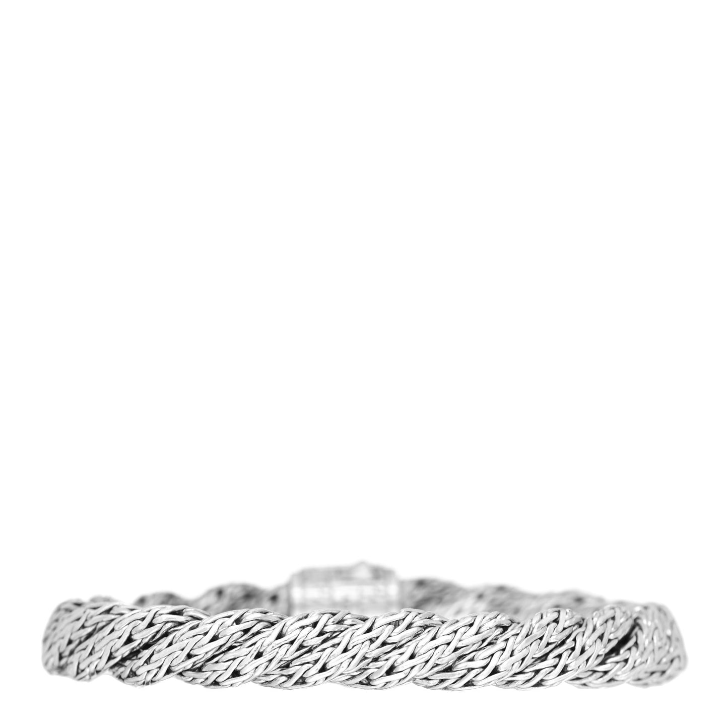 Sterling Silver Diamond 9mm Twisted Chain Bracelet