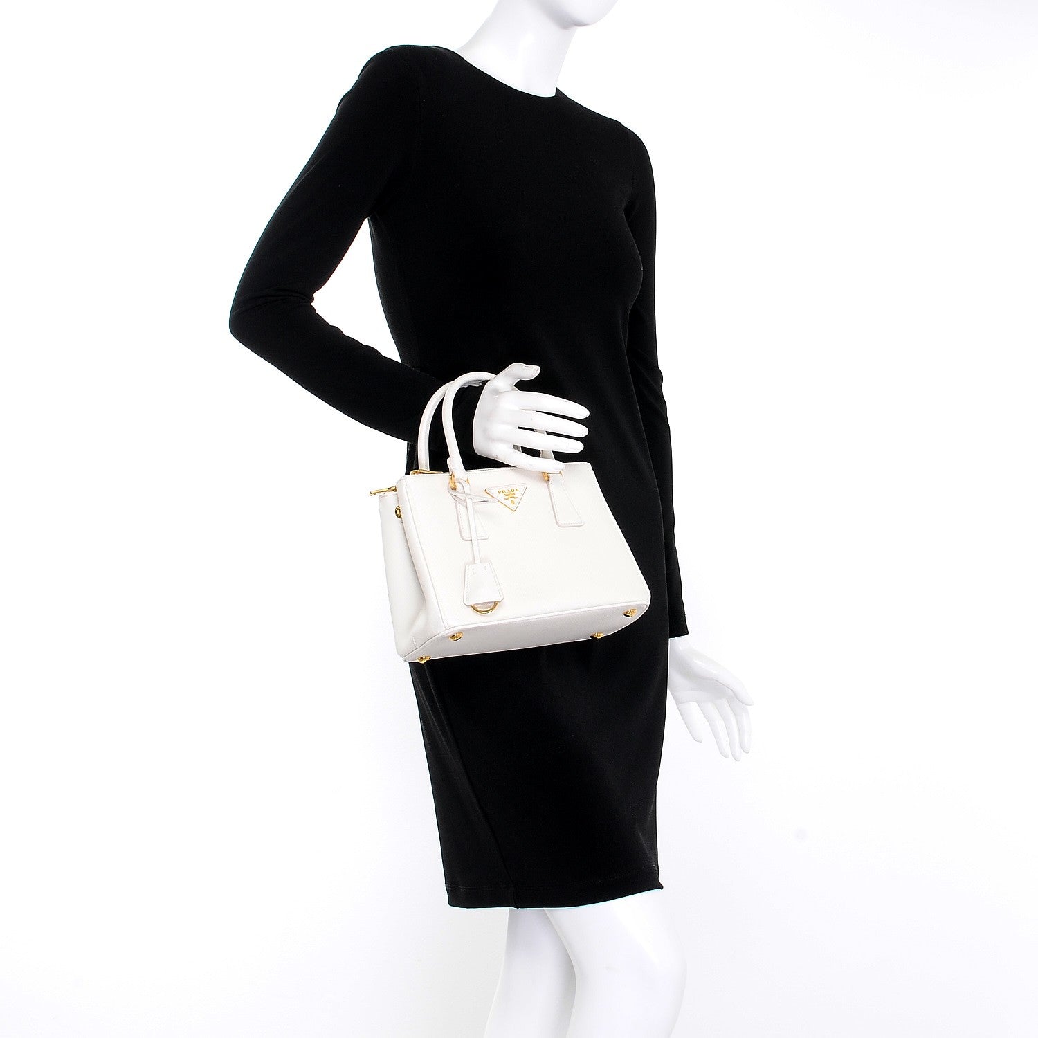Prada Saffiano Lux Small Galleria Double Zip Tote White 3 of 8