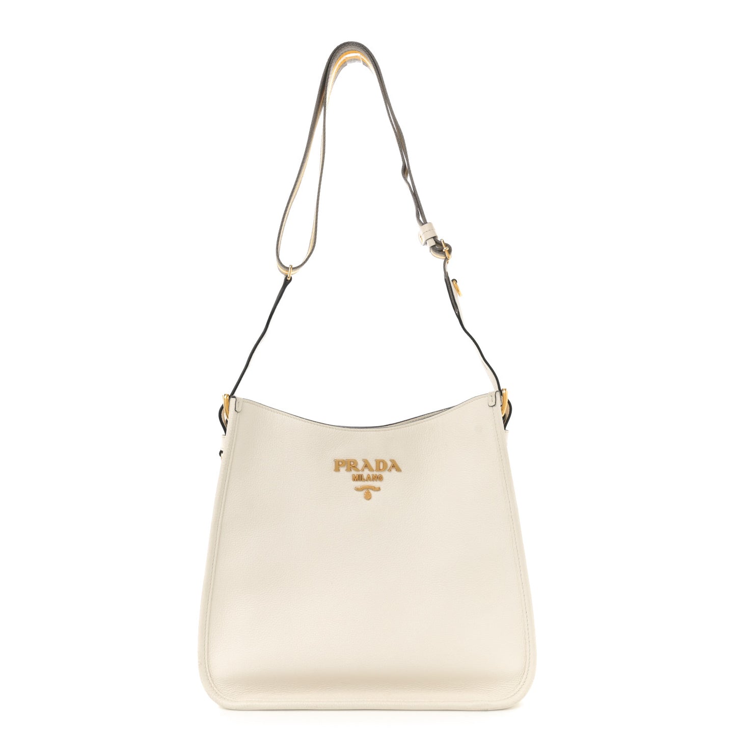 Vitello Daino Soft Hobo Messenger Bag White