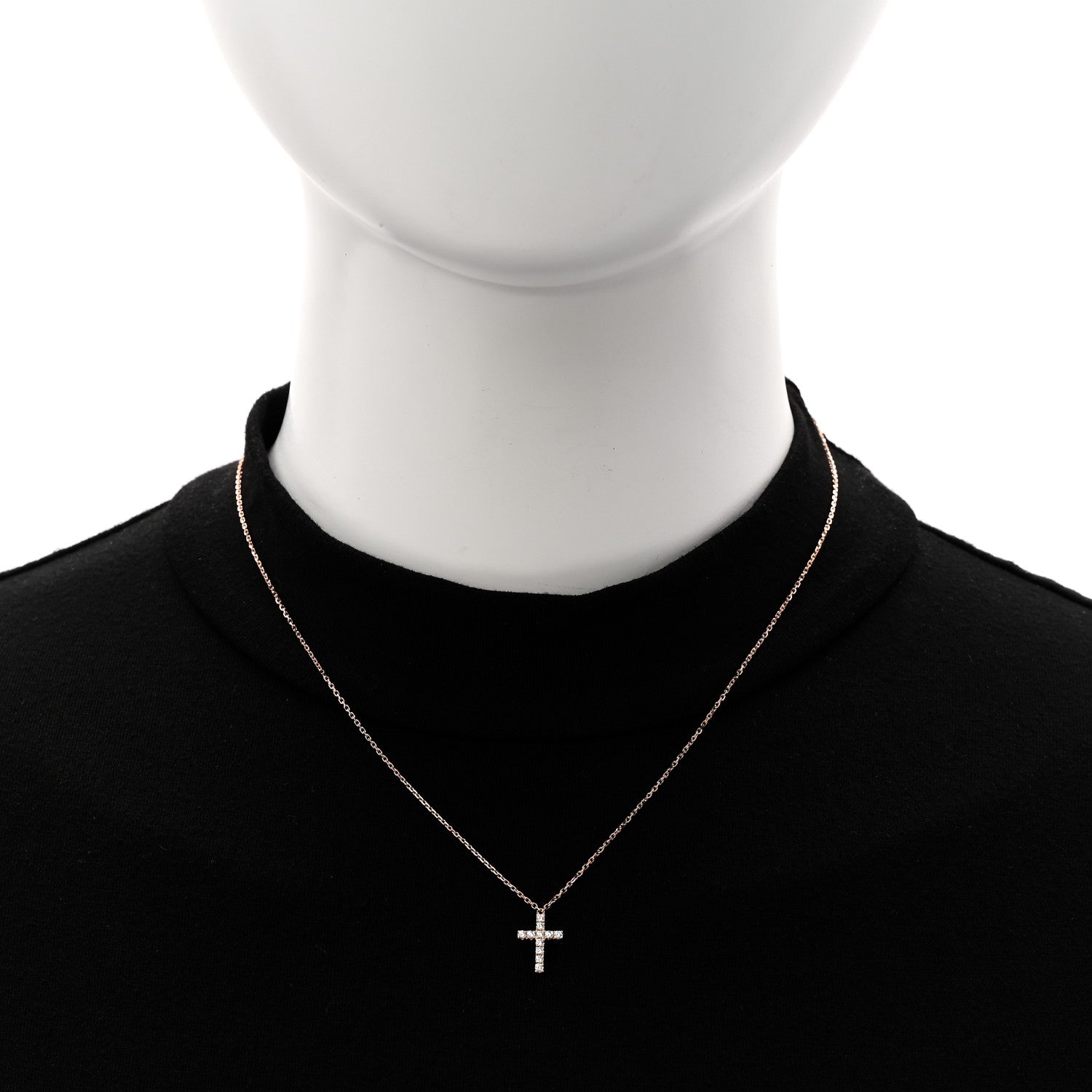 Cartier 18K Pink Gold Diamond Symbols Cross Pendant Necklace 2 of 6