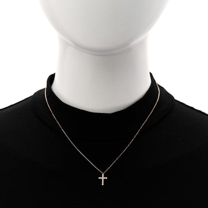 Cartier 18K Pink Gold Diamond Symbols Cross Pendant Necklace 2 of 6