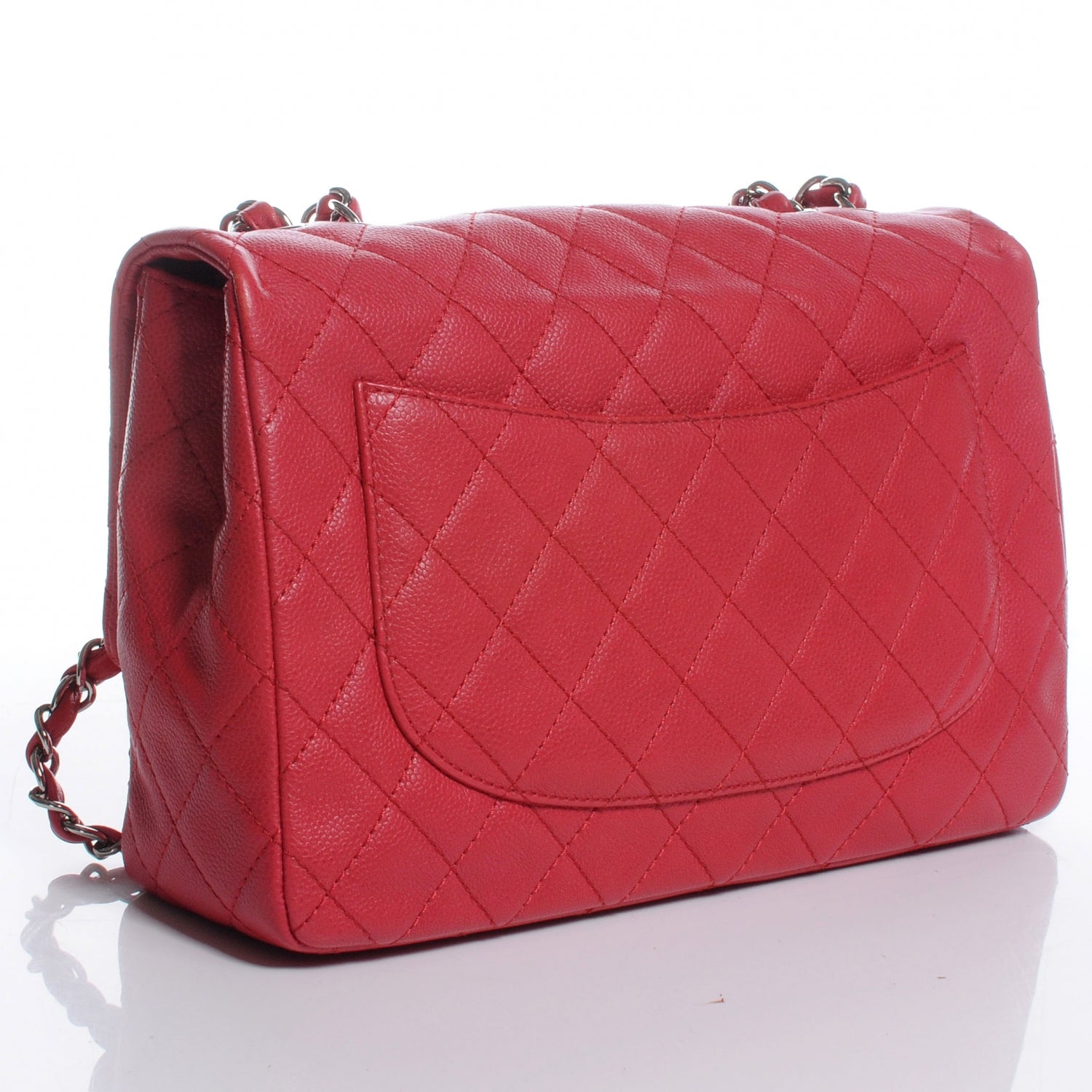 Chanel Washed Caviar Jumbo Single Flap Fuchsia 3 of 9