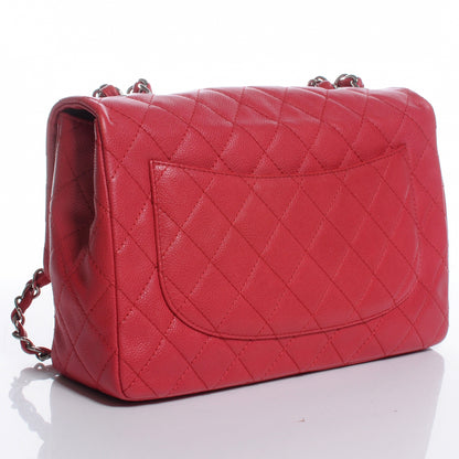 Chanel Washed Caviar Jumbo Single Flap Fuchsia 3 of 9