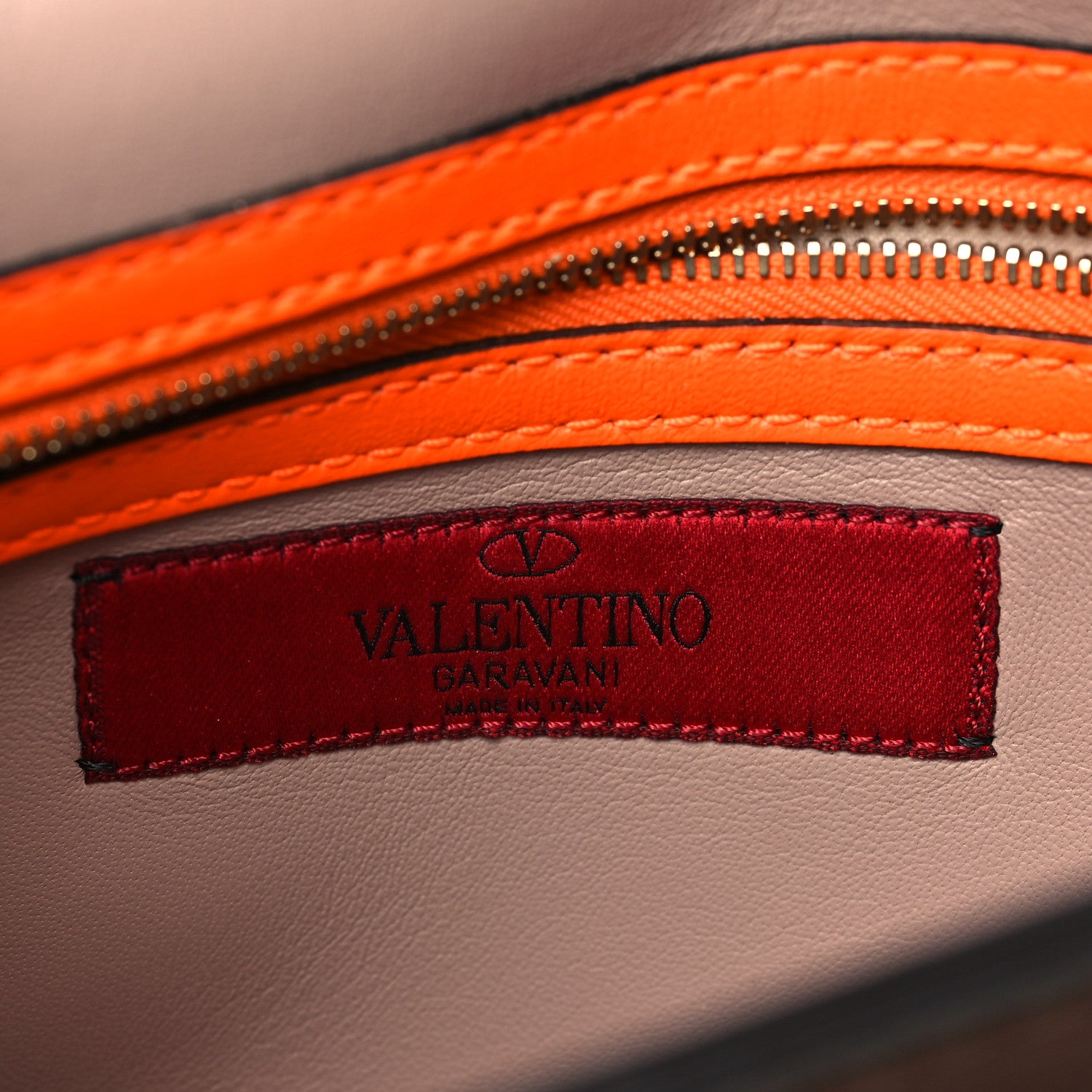 Valentino Garavani Nappa Rockstud Wristlet Clutch Neon Orange 6 of 8