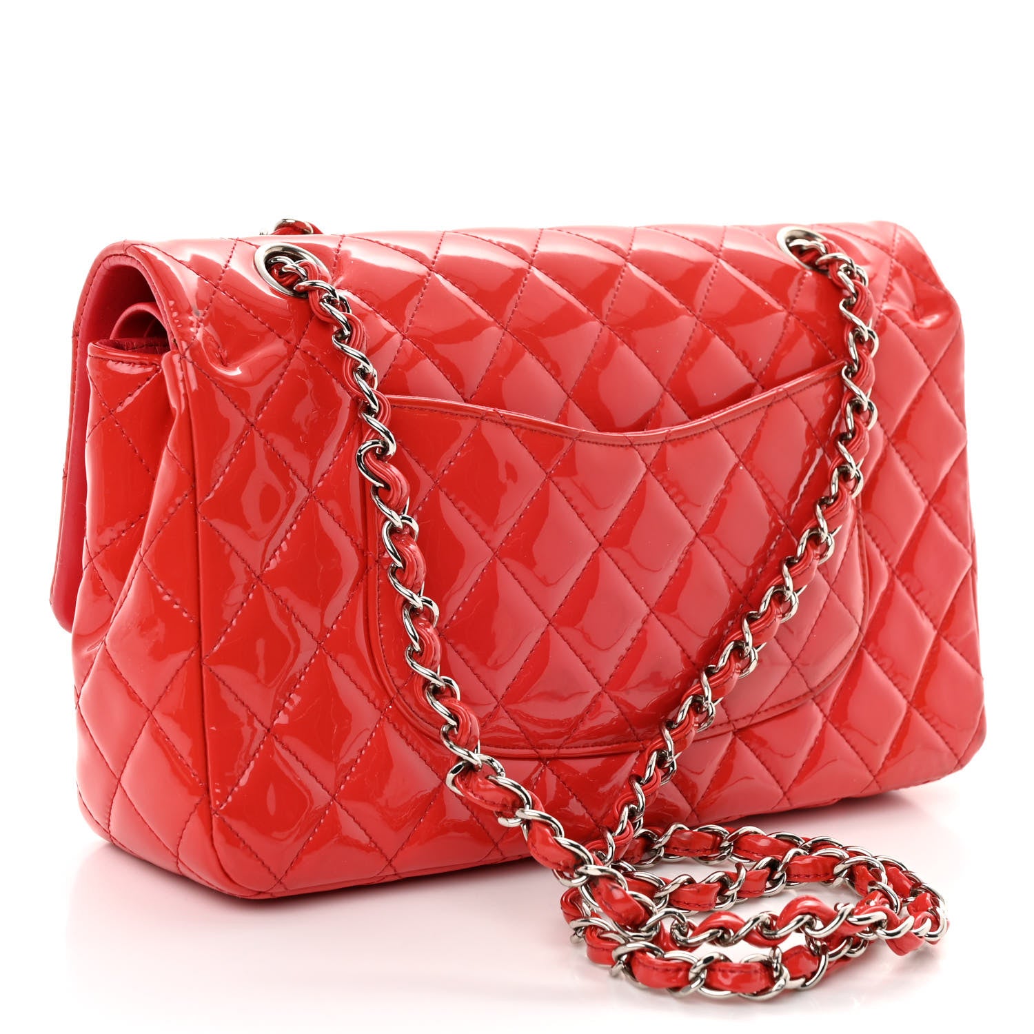 Chanel Patent Quilted Medium Double Flap Fuchsia 3 of 11