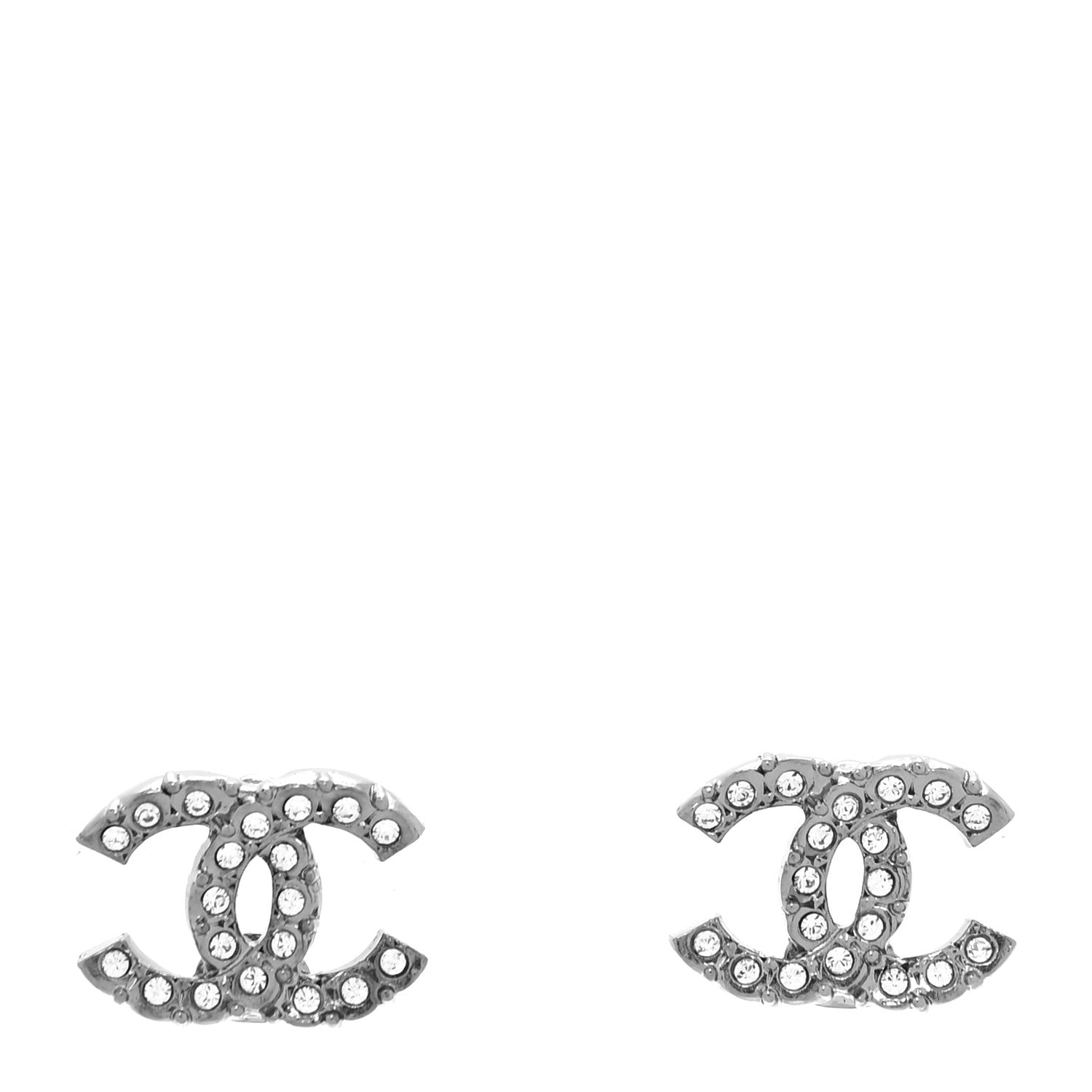 Chanel Ruthenium CHANEL Crystal Studded CC Earrings 1 of 4