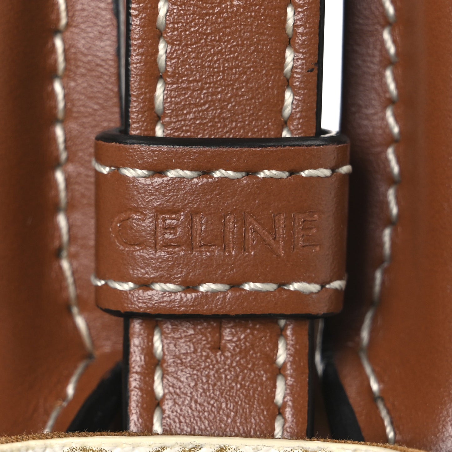 Triomphe Canvas Calfskin Mini Vertical Cabas White