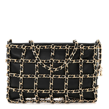 Chanel Lambskin Chain Frame Shoulder Bag Black 1 of 10
