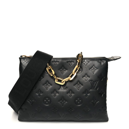 Louis Vuitton Lambskin Embossed Monogram Coussin PM Black 1 of 11